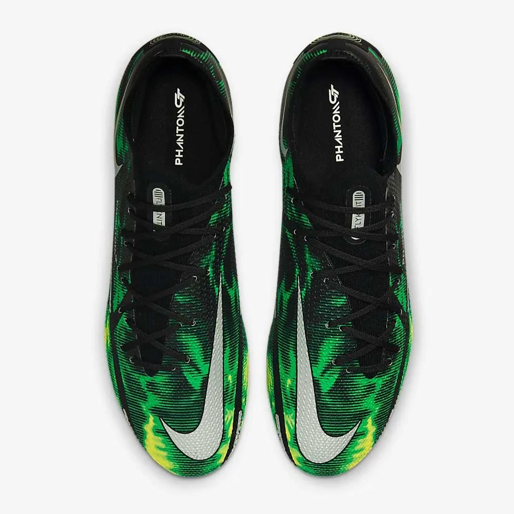 Nike Unisex Phantom GT2 Pro SW FG Soccer Shoe - Black/MTLC Platinum Green-Regular (D) - Image 4