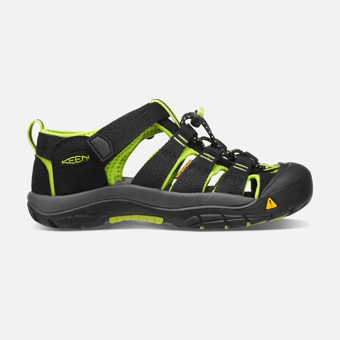 Keen Big Kids' Newport H2 Sandal - Black/Lime Green