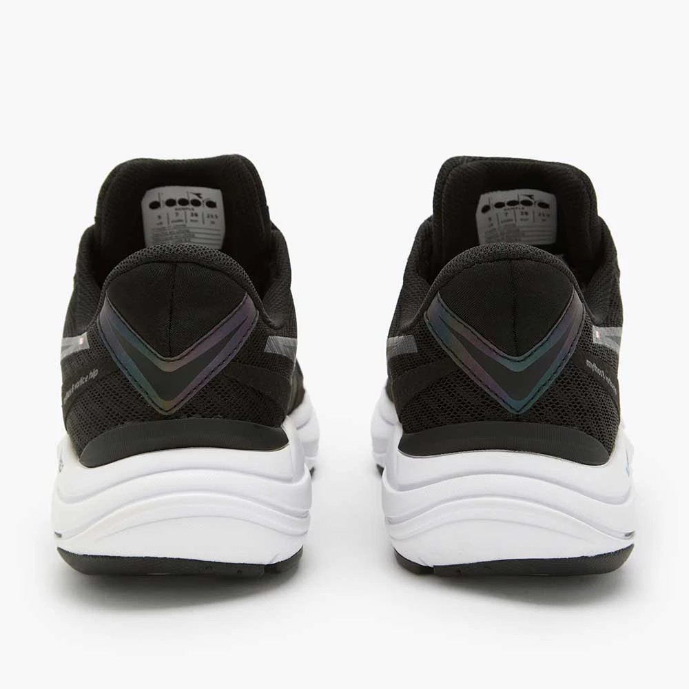 Diadora Women's Mythos Blushield Vortice 8 Running Shoe - Black/White-Regular (B) - Image 4