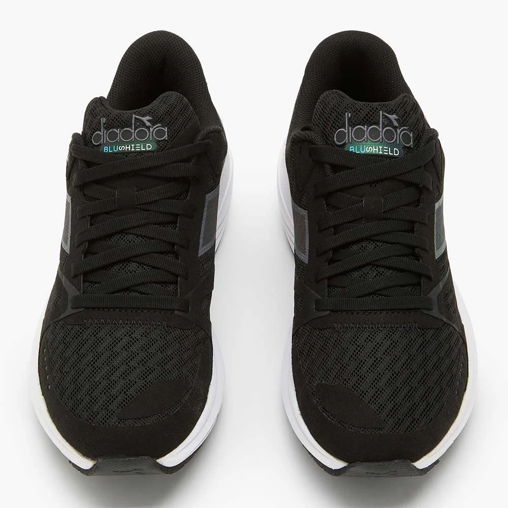 Diadora Women's Mythos Blushield Vortice 8 Running Shoe - Black/White-Regular (B) - Image 3