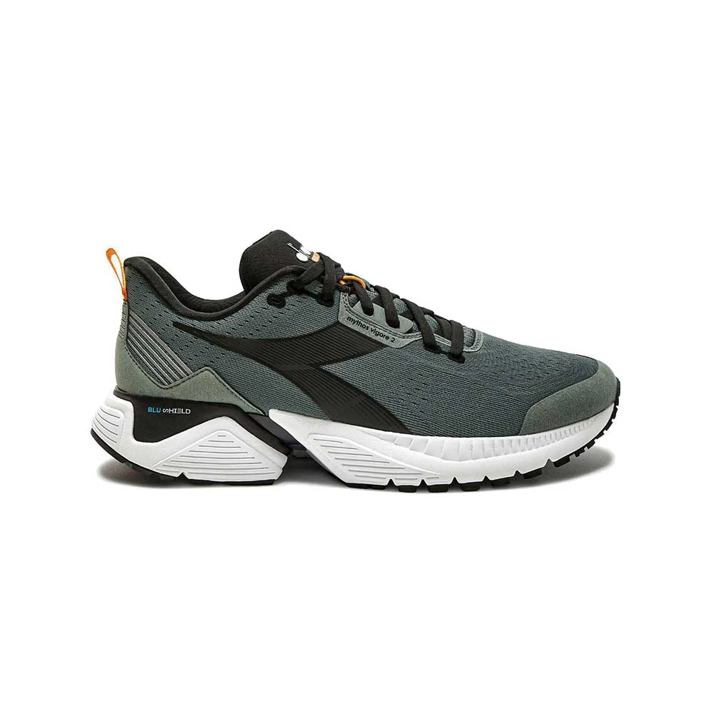 Diadora Men's Mythos Blushield Vigore 2 Running Shoe- Balsam Green/Black/White - Regular (D)