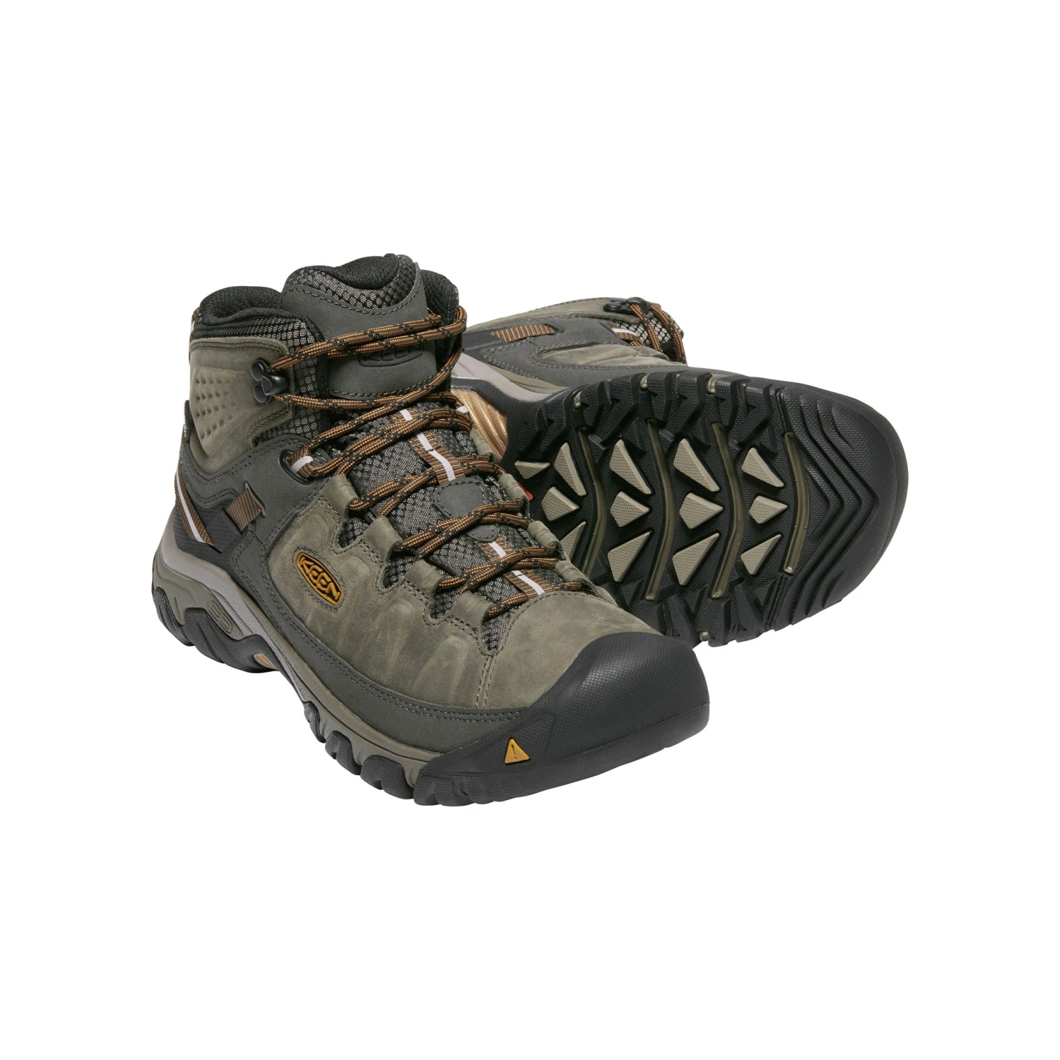 Keen Men's Targhee III Leather Mid Waterproof Hiking Boots - Black Olive/Golden Brown - Regular (D) - Image 5