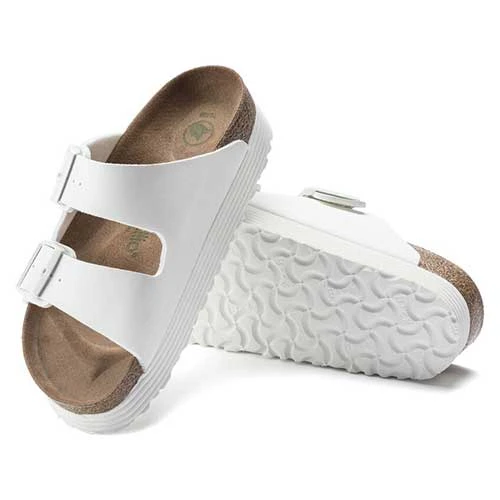 Birkenstock Arizona Platform Vegan - White- Medium/Narrow - Image 3