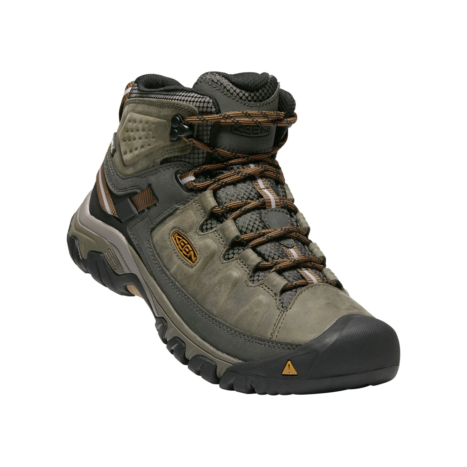 Keen Men's Targhee III Leather Mid Waterproof Hiking Boot - Black Olive/Golden Brown - Wide (2E) - Image 2