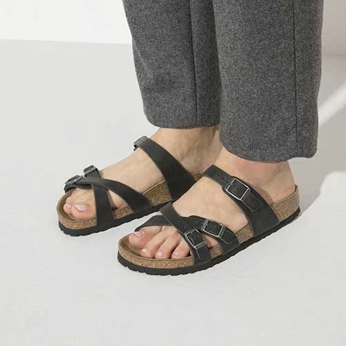 Birkenstock Women's Franca Oiled Leather Sandals- Black- Regular/Wide - Image 7