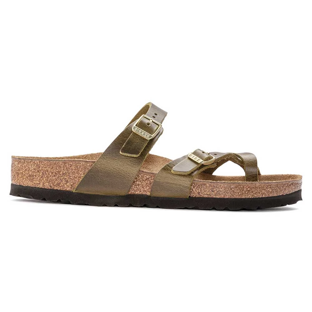 Birkenstock Women's Mayari Oiled Leather Sandal- Green Olive- Regular/Wide - Image 3