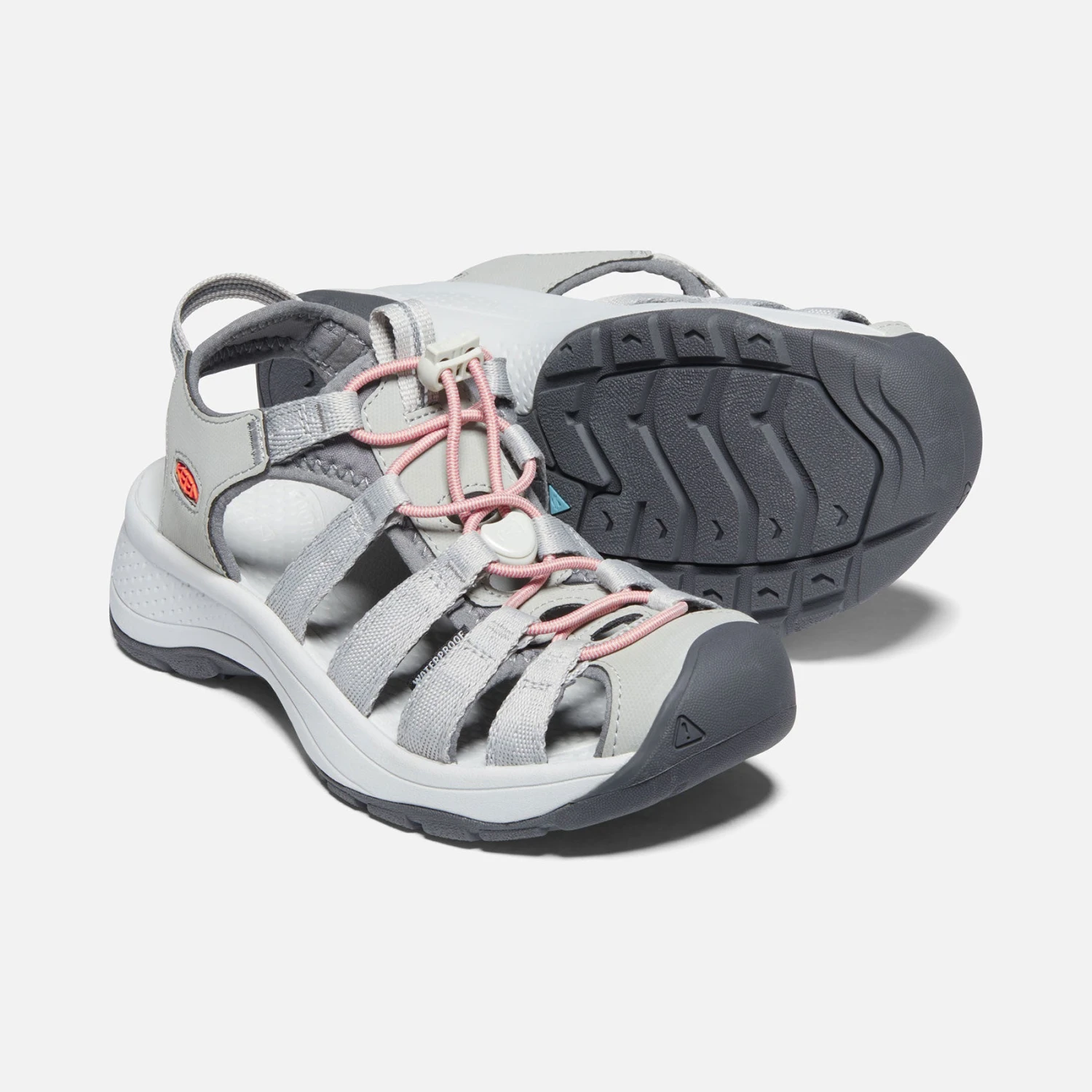 Keen Women's Astoria West Sandal - Grey/Coral- Regular (B) - Image 5