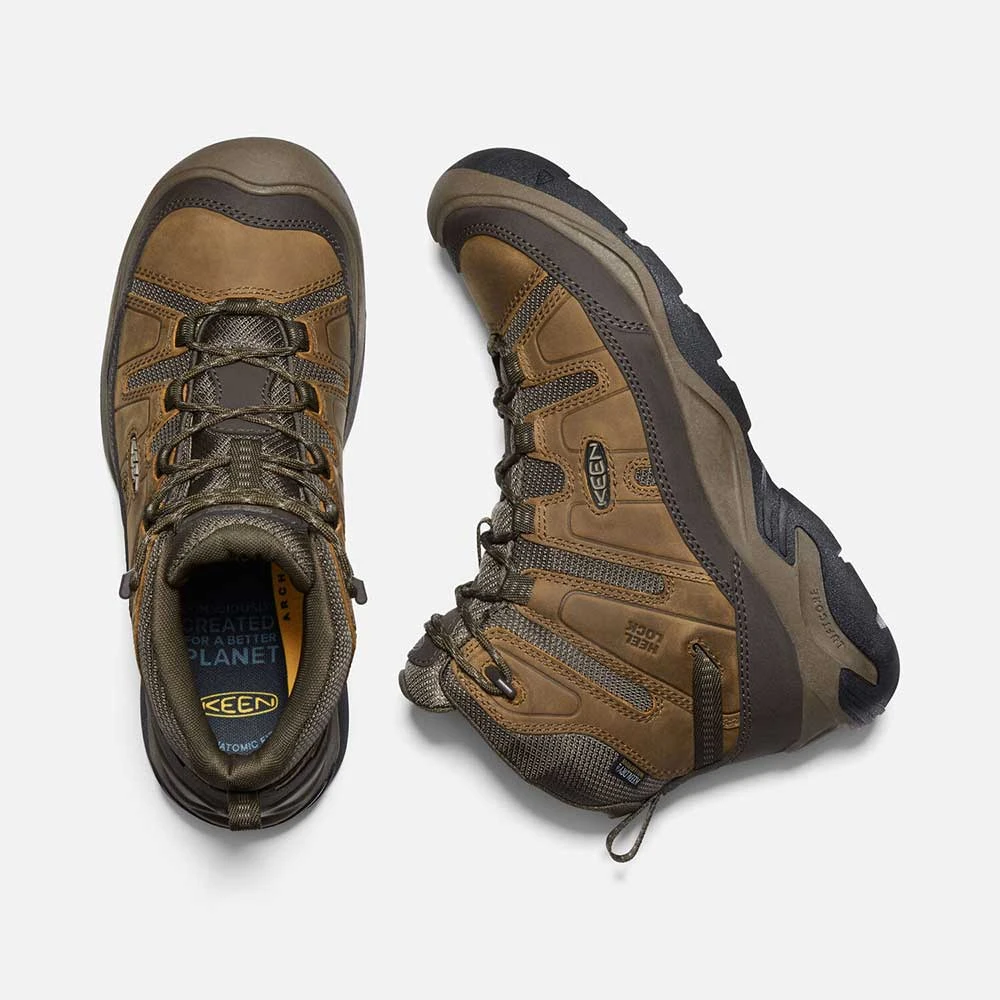 Keen Men's Circadia Mid WP Hiking Boot- Bison/Brindle- Wide (2E) - Image 5