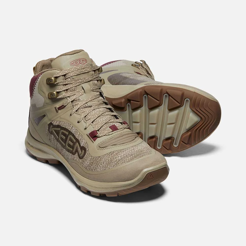 Keen Women's Terradora Flex Mid WP Hiking Boot - Plaza Taupe/Windsor Wine - Regular (B) - Image 3