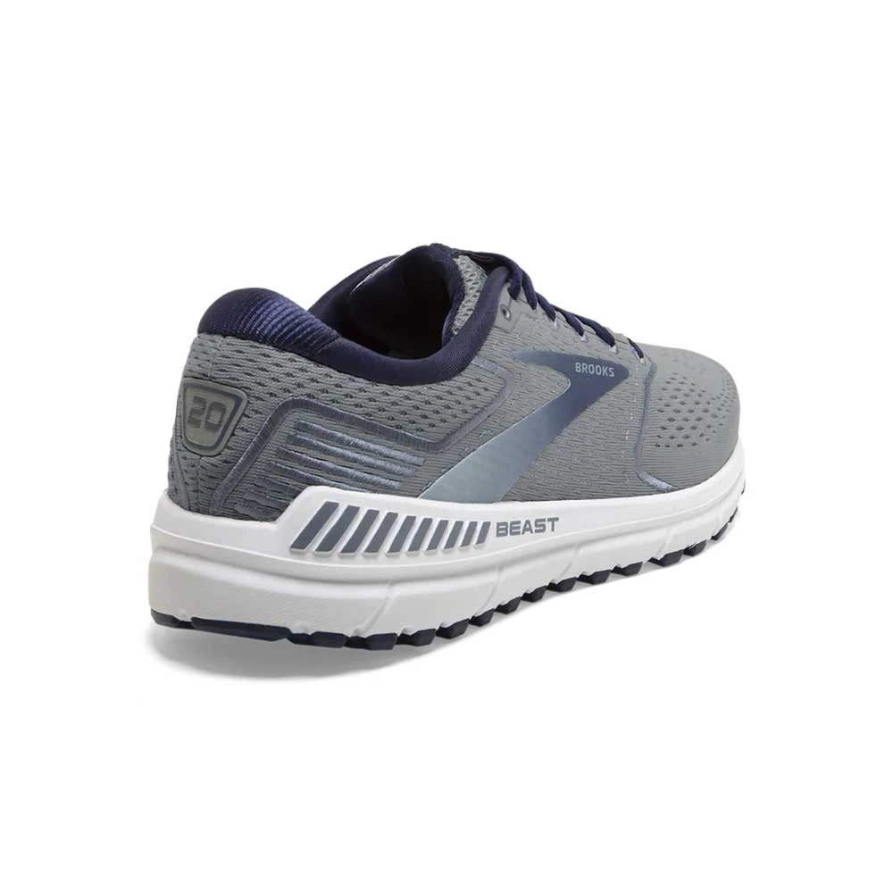 BROOKS Men's Beast 20 Running Shoe - Blue/Grey/Peacoat- Wide (2E) - Image 4