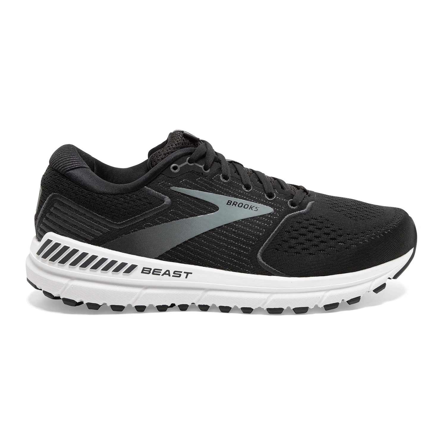 BROOKS Men's Beast 20 Running Shoe - Black/Ebony/Grey - Extra Wide (4E)