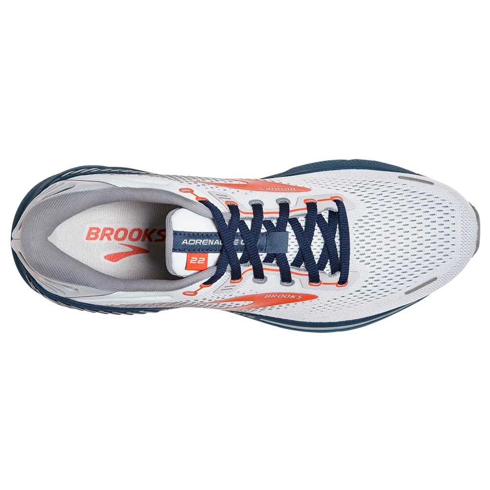 BROOKS Men's Adrenaline GTS 22 Running Shoe - Arctic/Red/Titan- Regular (D) - Image 4
