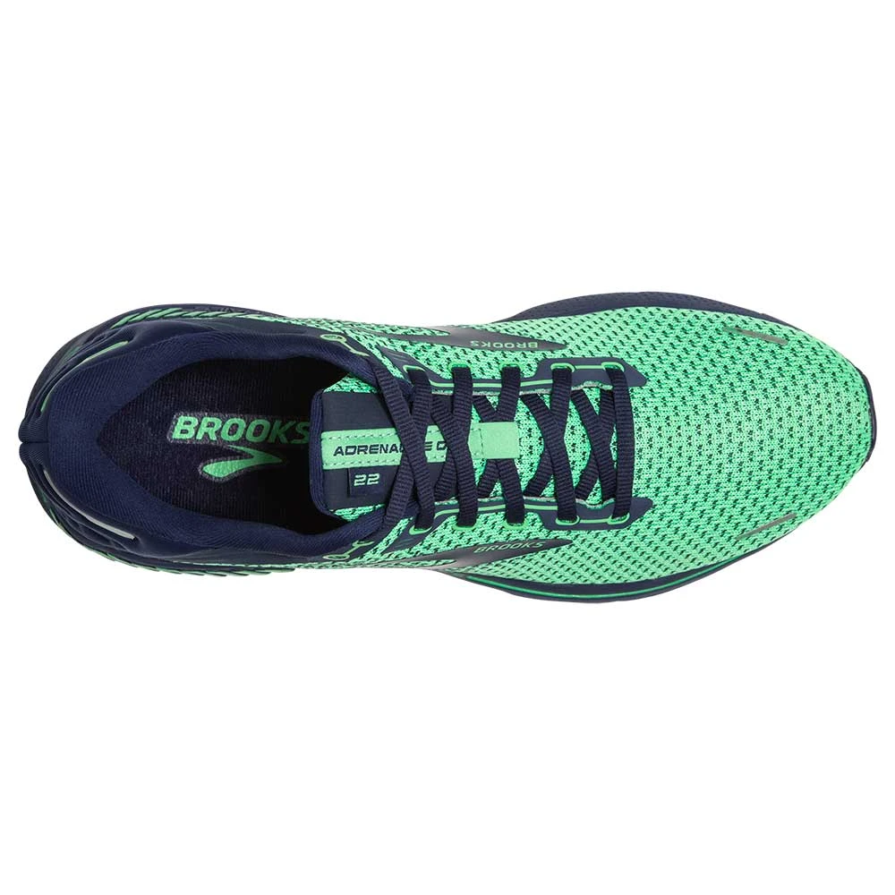 BROOKS Men's Adrenaline GTS 22 Running Shoe- Green/Navy- Regular (D) - Image 4