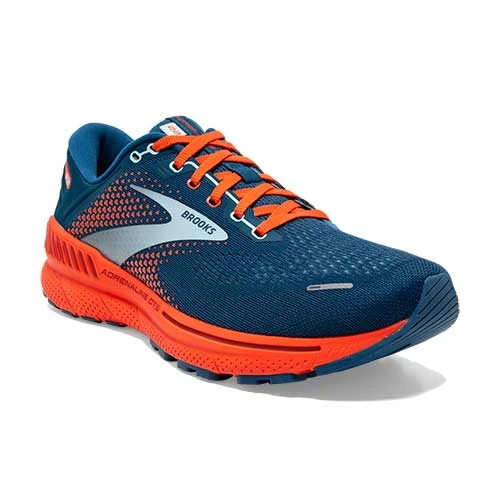 BROOKS Men's Adrenaline GTS 22 Running Shoe - Blue/Light Blue/Orange - Regular (D) - Image 2