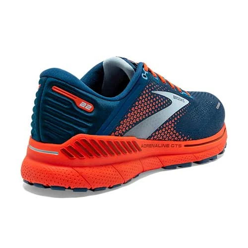 BROOKS Men's Adrenaline GTS 22 Running Shoe - Blue/Light Blue/Orange - Regular (D) - Image 3