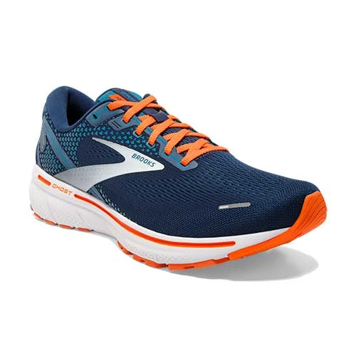 BROOKS Men's Ghost 14 Running Shoe - Titan/Teal/Flame — Regular (D) - Image 2
