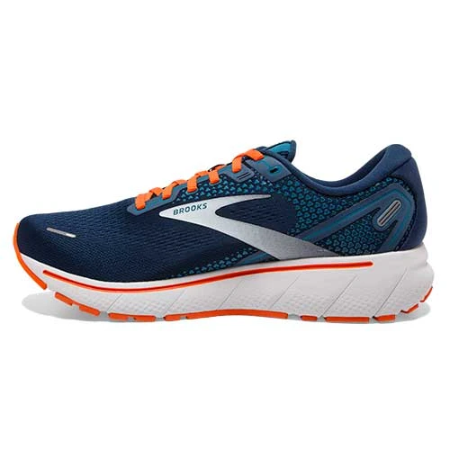 BROOKS Men's Ghost 14 Running Shoe - Titan/Teal/Flame — Regular (D) - Image 4
