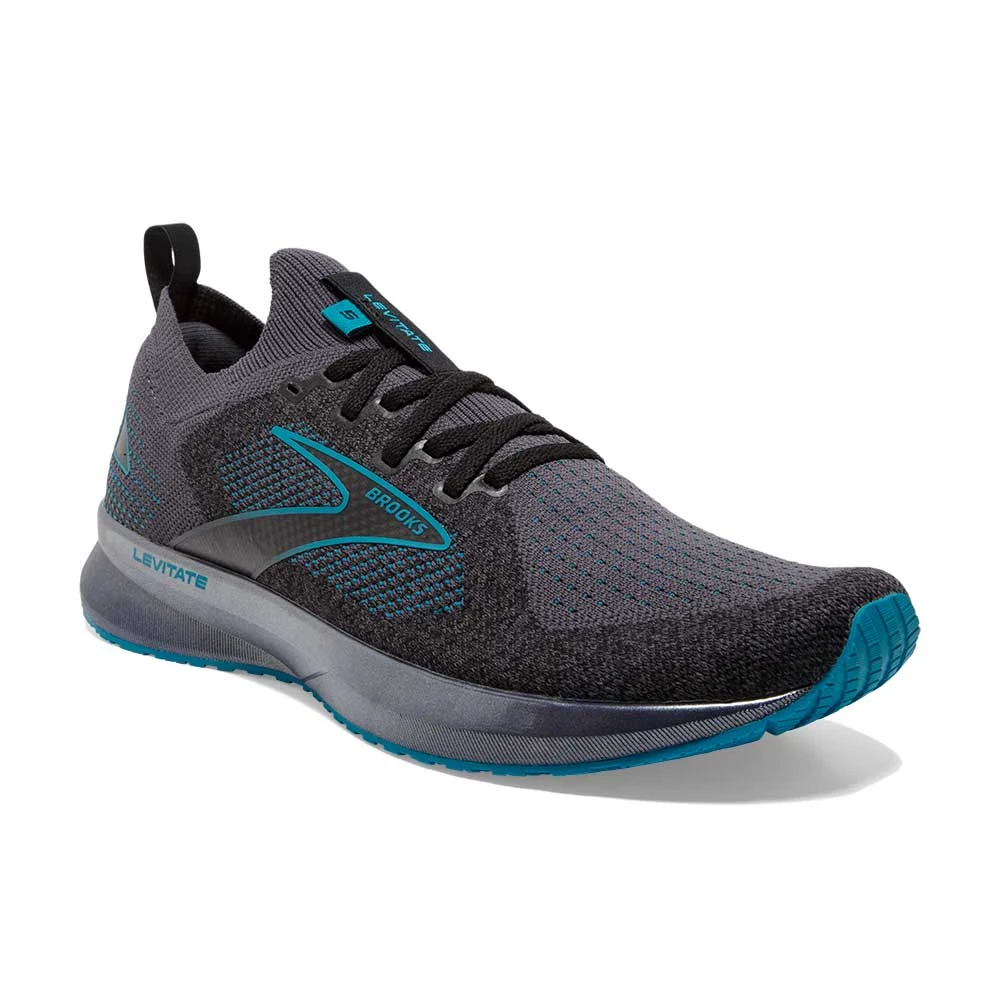 BROOKS Men's Levitate StealthFit 5 Running Shoe- Black/Ebony/Crystal Teal- Regular (D) - Image 2