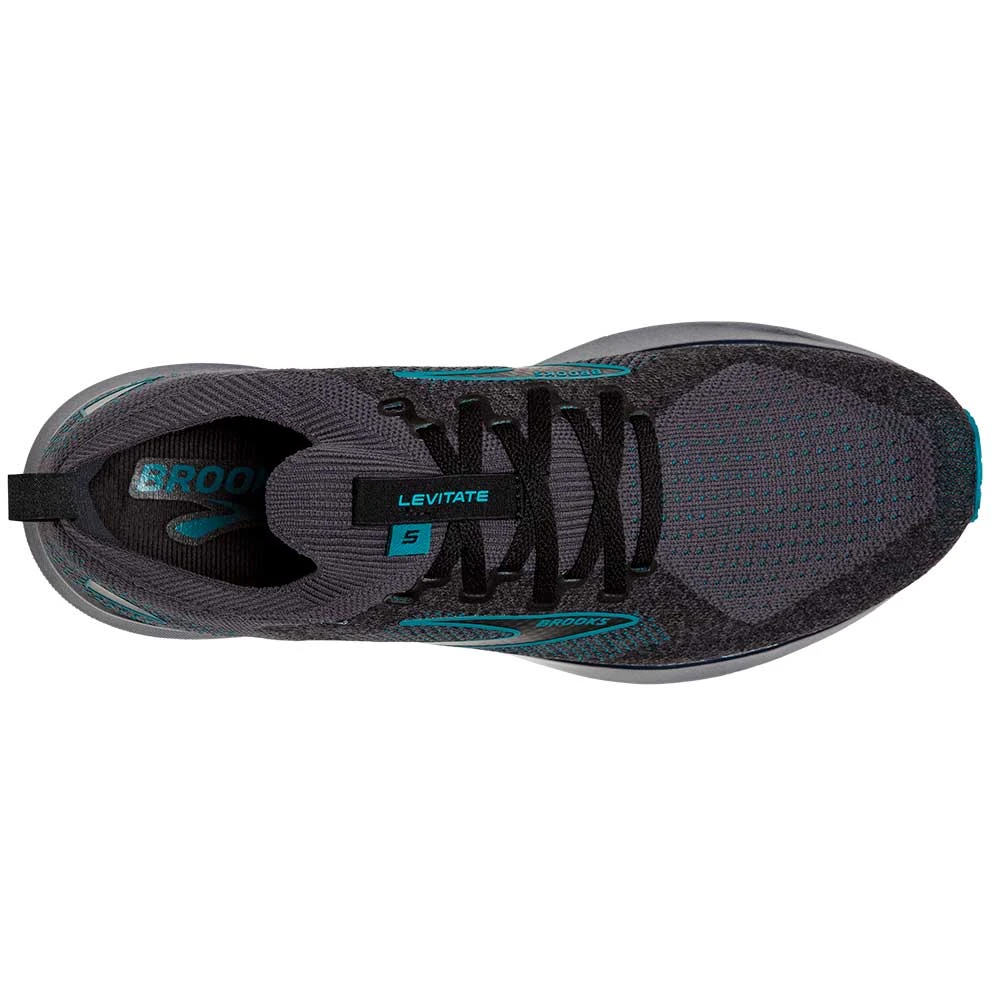 BROOKS Men's Levitate StealthFit 5 Running Shoe- Black/Ebony/Crystal Teal- Regular (D) - Image 5