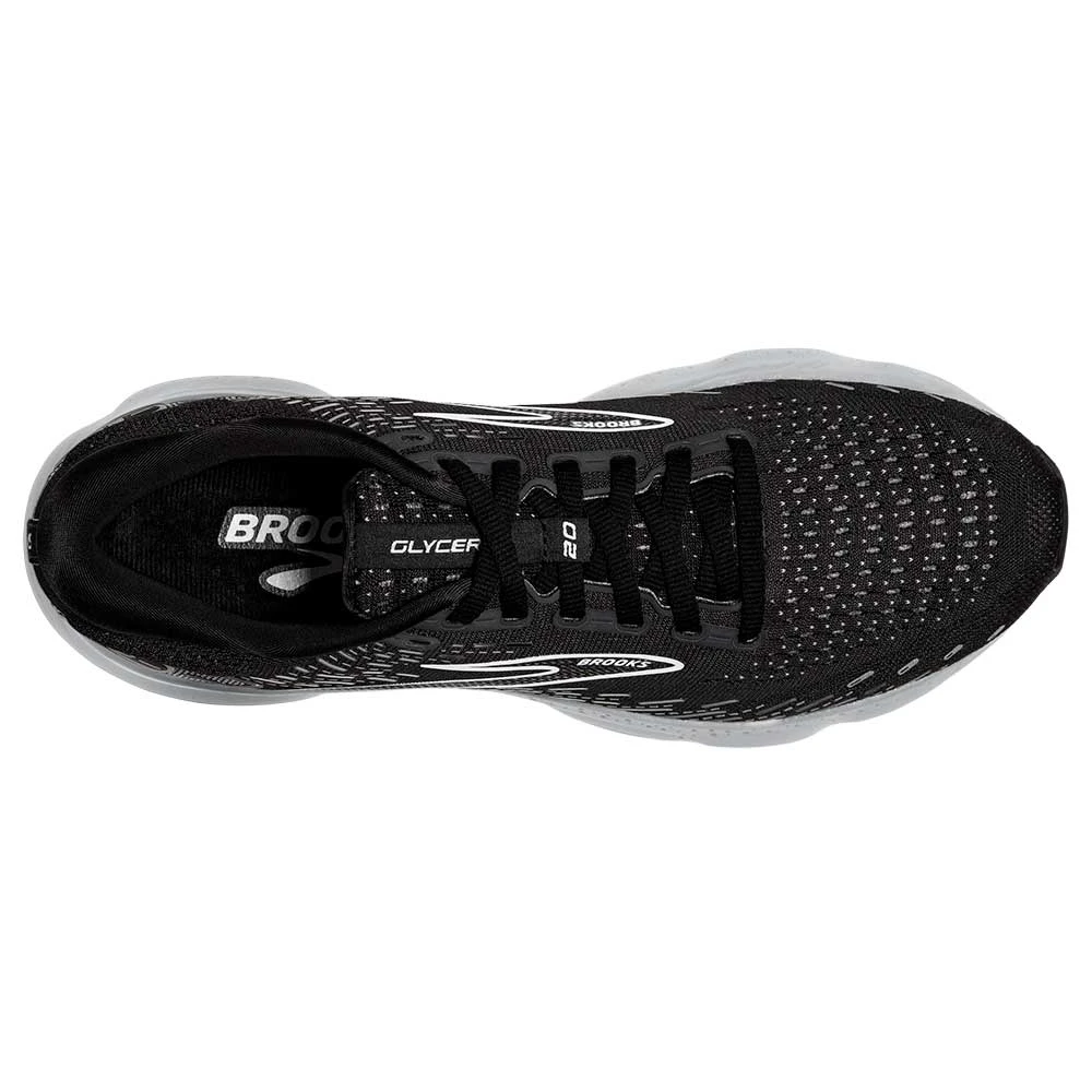 BROOKS Men's Glycerin 20 Running Shoe - Black/White/Alloy - Wide (2E) - Image 5