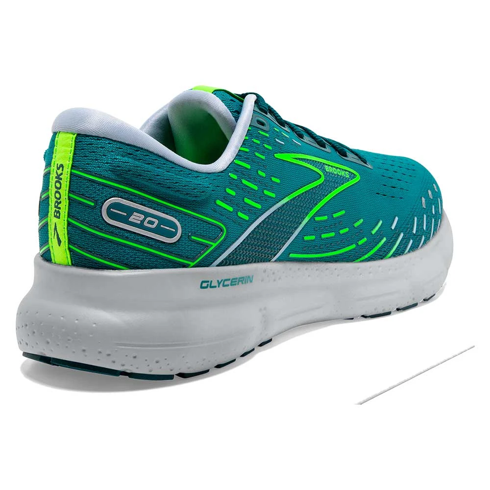 BROOKS Men's Glycerin 20 Running Shoe - Kayaking/Heron/Green Gecko - Regular (D) - Image 3
