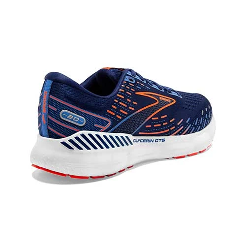 BROOKS Men's Glycerin GTS 20 Running Shoe - Blue Depths/Palace Blue/Orange - Regular (D) - Image 4