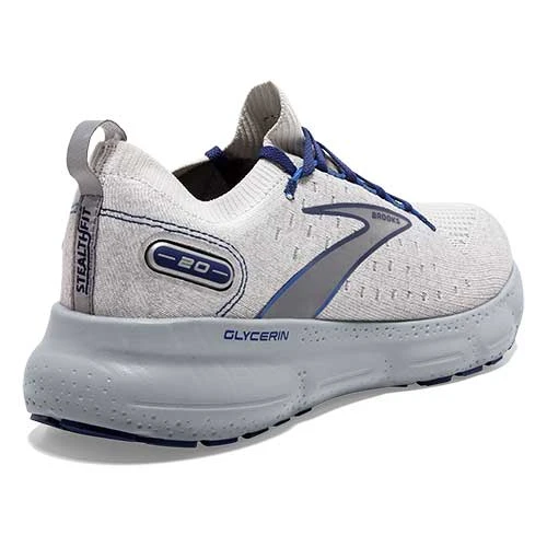 BROOKS Men's Glycerin StealthFit 20 Running Shoe - Oyster/Alloy/Blue Depths - Regular (D) - Image 4