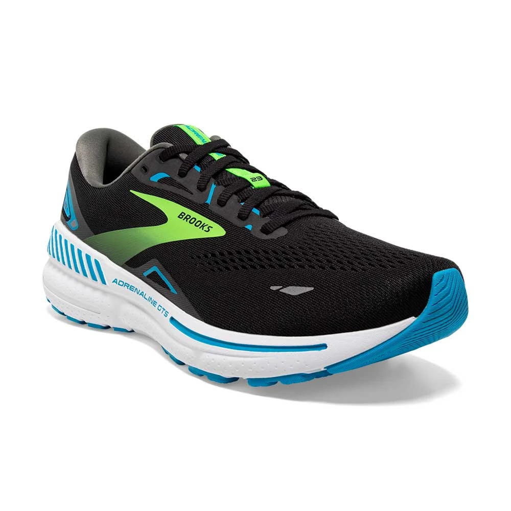 BROOKS Men's Adrenaline GTS 23 Running Shoe - Black/Hawaiian Ocean/Green- Regular (D) - Image 2