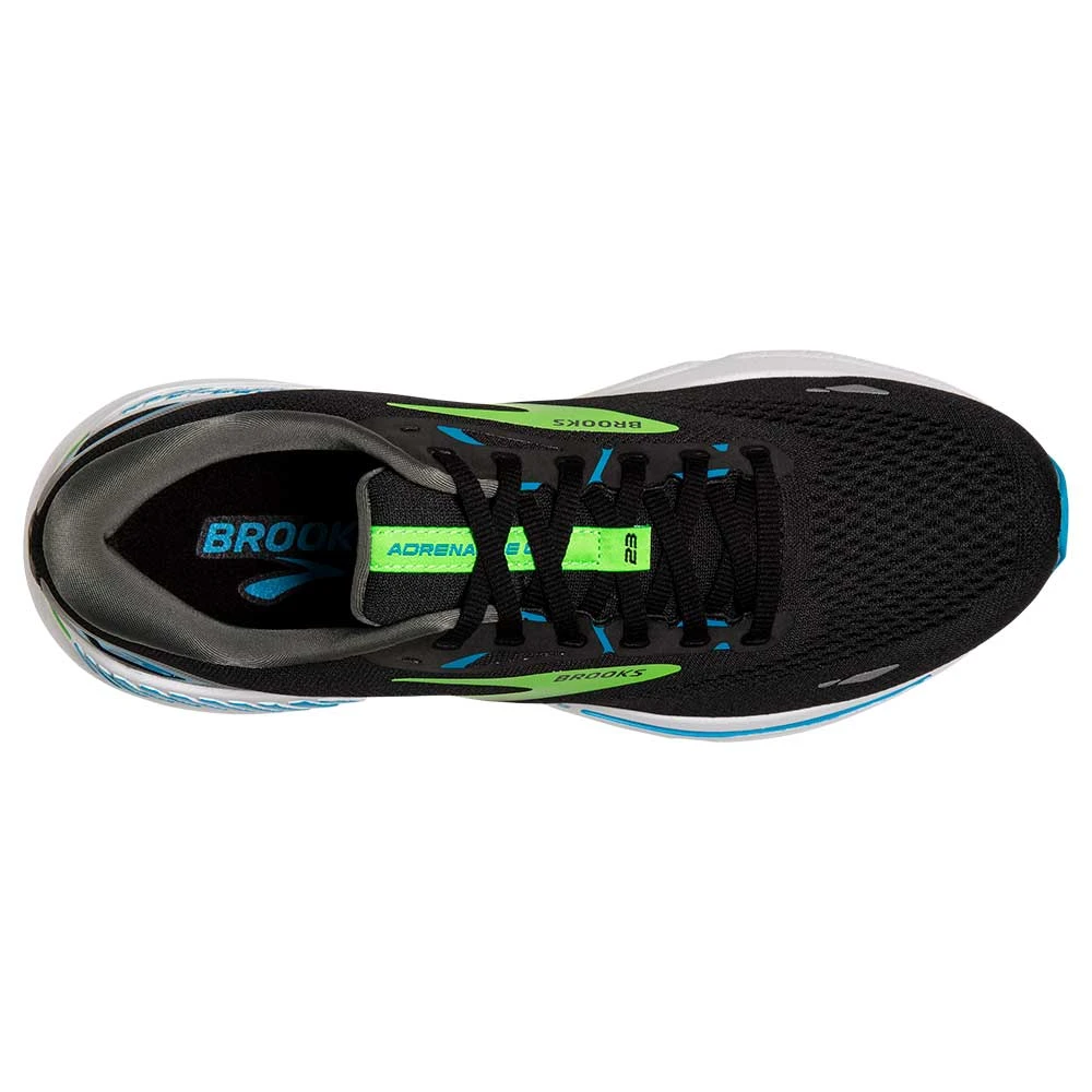 BROOKS Men's Adrenaline GTS 23 Running Shoe - Black/Hawaiian Ocean/Green- Regular (D) - Image 7