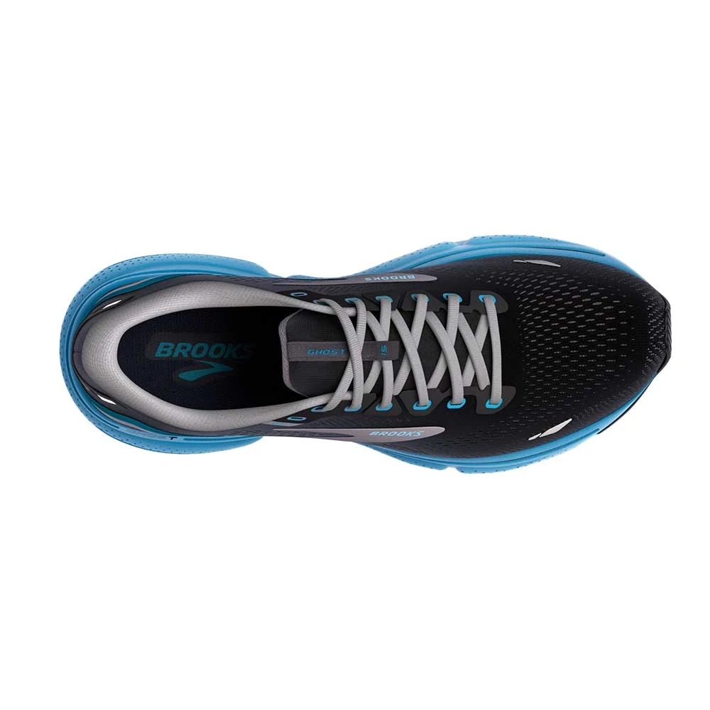 BROOKS Men's Ghost 15 Running Shoe- Black/Blackened Pearl/Blue- Regular (D) - Image 4