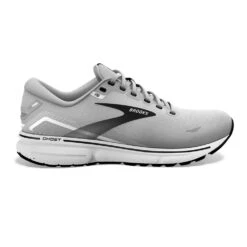 BROOKS Men's Ghost 15 Running Shoe- Alloy/Oyster/Black- Wide (2E)