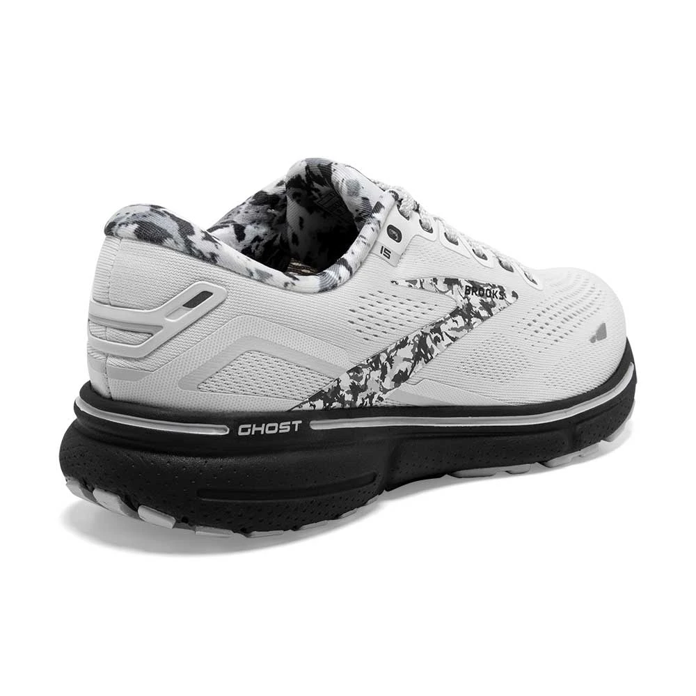 BROOKS Men's Ghost 15 Running Shoe- White/Ebony/Oyster - Image 3