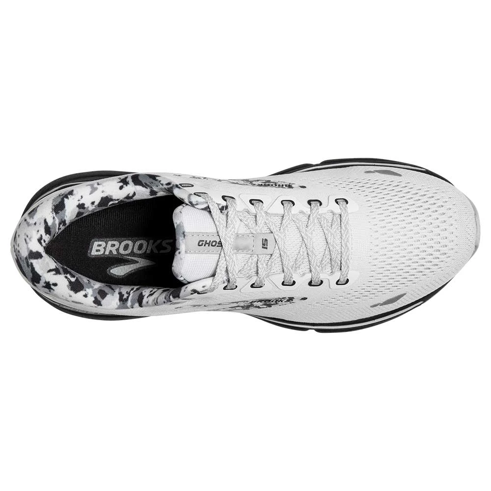 BROOKS Men's Ghost 15 Running Shoe- White/Ebony/Oyster - Image 5