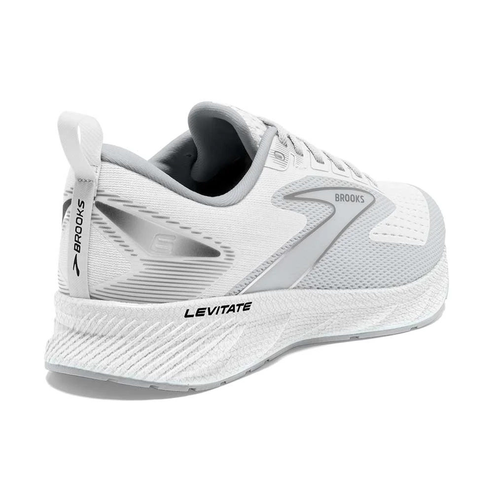 BROOKS Men's Levitate 6 Running Shoe - Bright White/Oyster Mushroom- Regular (D) - Image 5