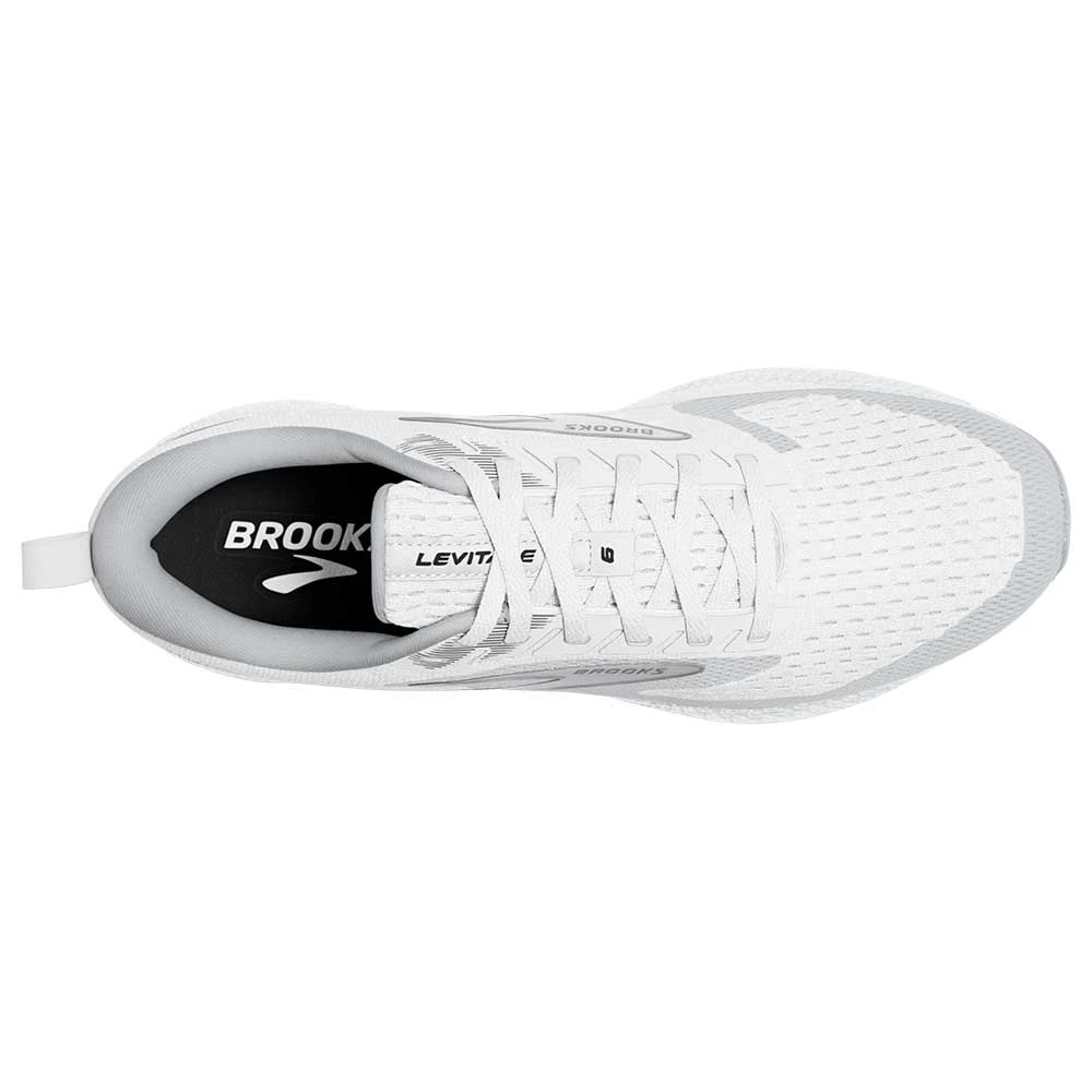 BROOKS Men's Levitate 6 Running Shoe - Bright White/Oyster Mushroom- Regular (D) - Image 4