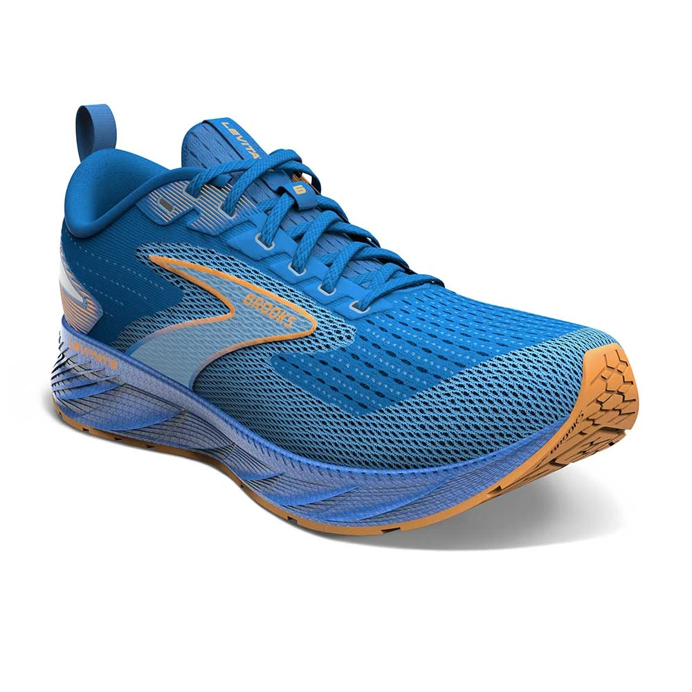 BROOKS Men's Levitate 6 Running Shoe- Classic Blue/Orange - Regular (D) - Image 2
