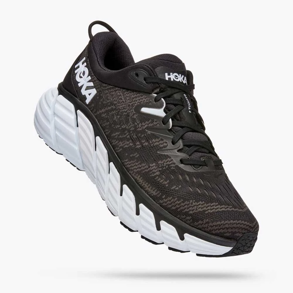Hoka Men's Gaviota 4 - Black/White - Wide (2E) - Image 2