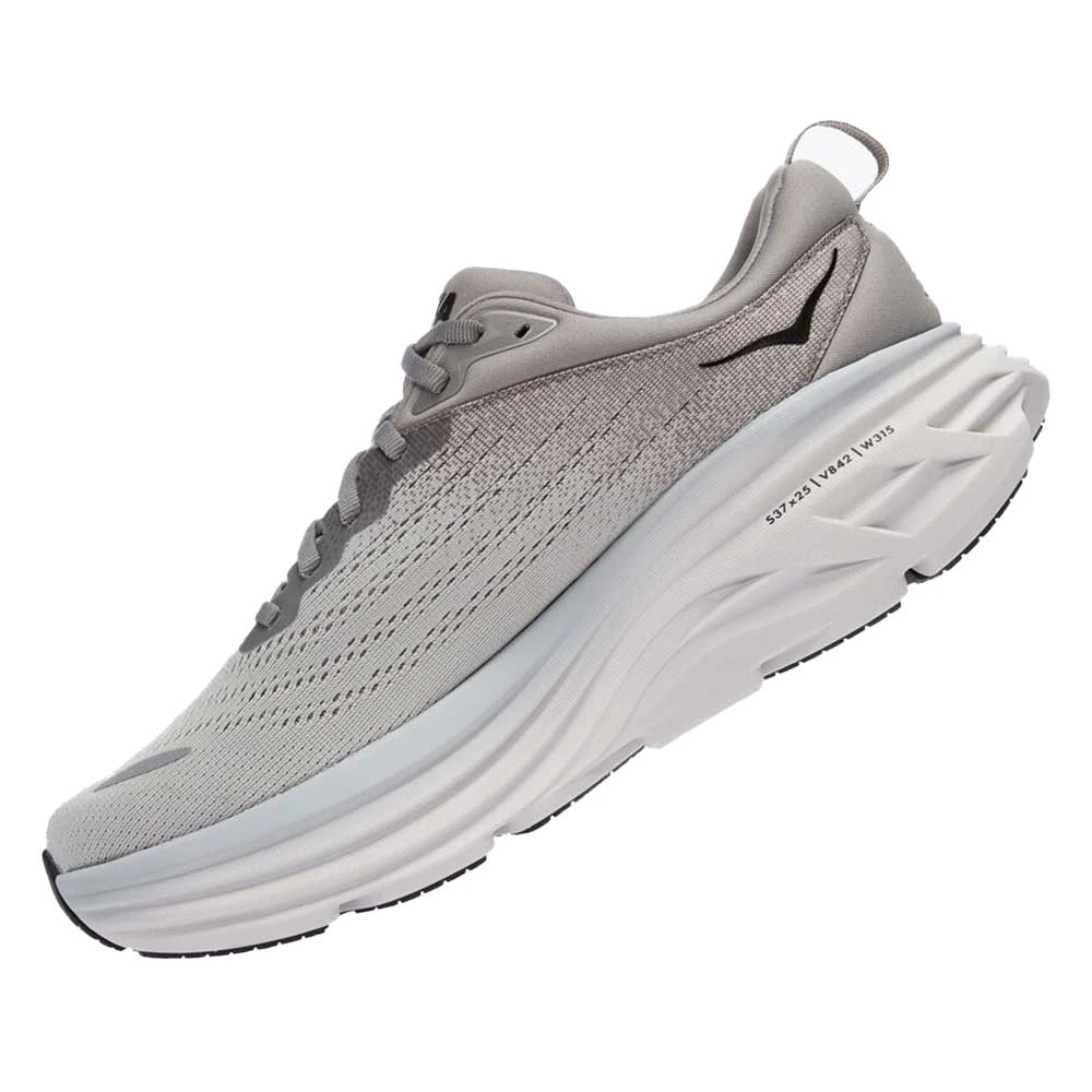 Hoka Men's Bondi 8 Running Shoes- Sharkskin/Harbor Mist- Regular (D) - Image 5