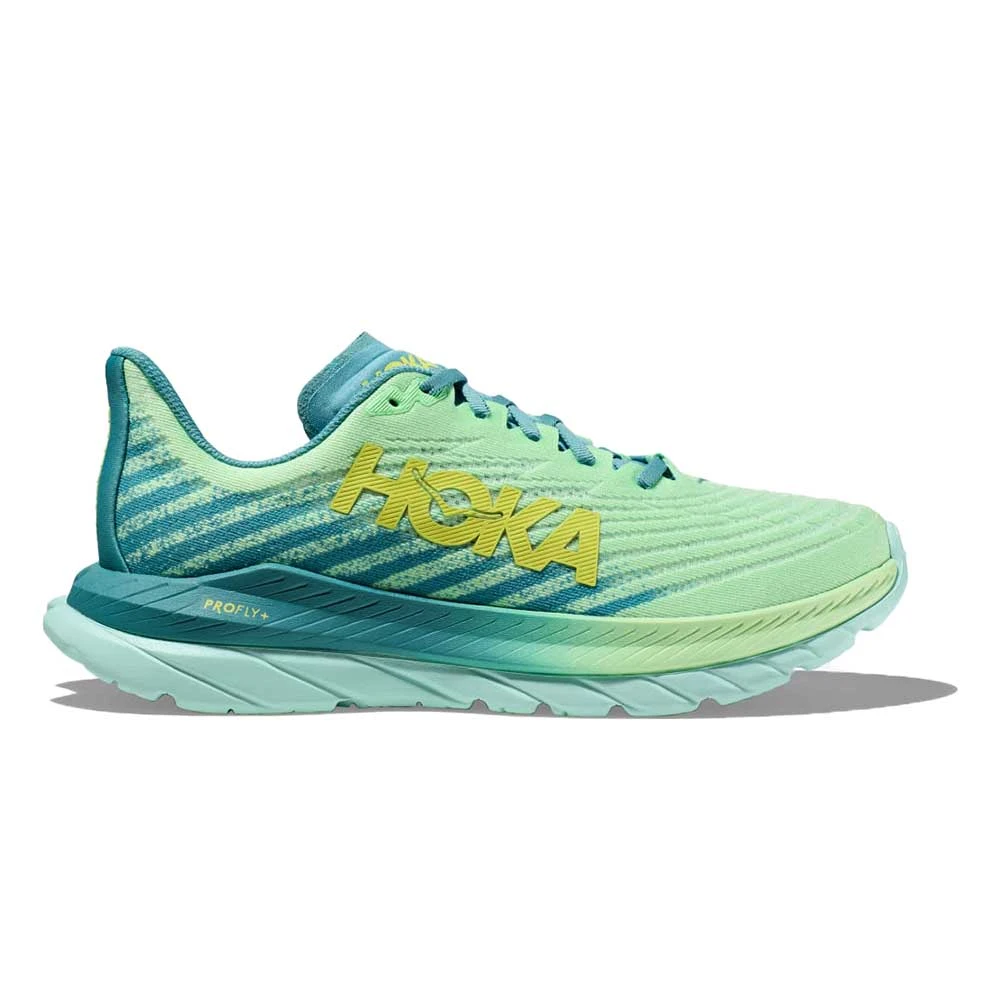 Hoka Men's Mach 5 Running Shoe - Lime Glow/Ocean Mist - Regular (D)