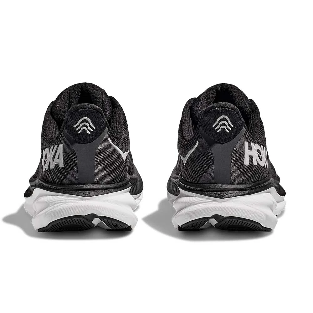 Hoka Women's Clifton 9 Running Shoe - Black/White - Wide (D) - Image 7