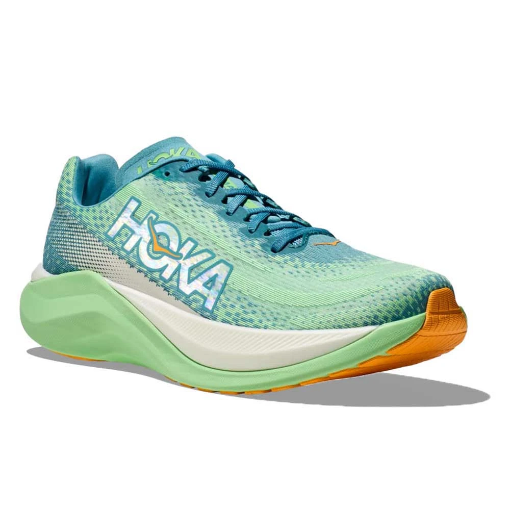 Hoka Men's Mach X Running Shoe - Ocean Mist/Lime Glow - Regular (D) - Image 2