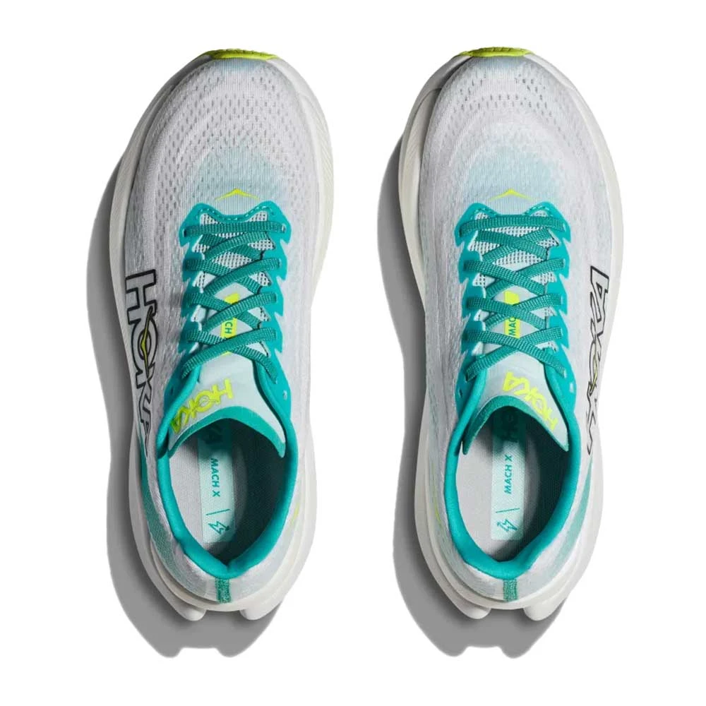 Hoka Men's Mach X Running Shoe - White/Blue Glass - Regular (D) - Image 4