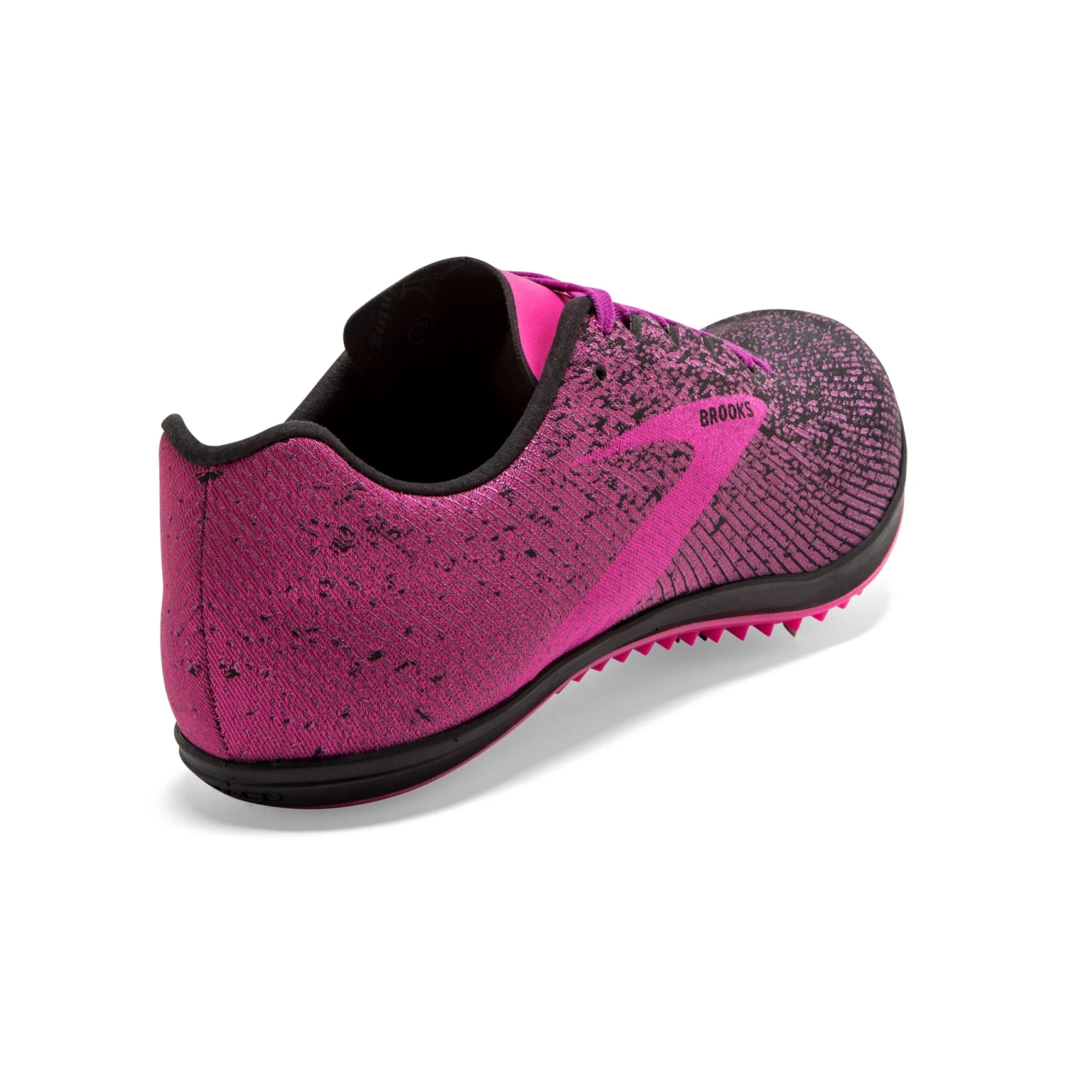 BROOKS Women's Mach 19 Track Spike - Black/Hollyhock/Pink- Regular (B) - Image 4