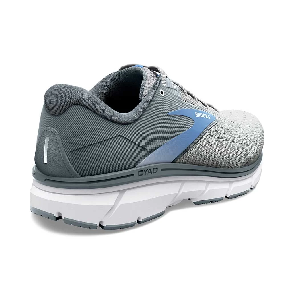 BROOKS Women's Dyad 11 Running Shoe- Grey/White/Blue - Wide (D) - Image 4