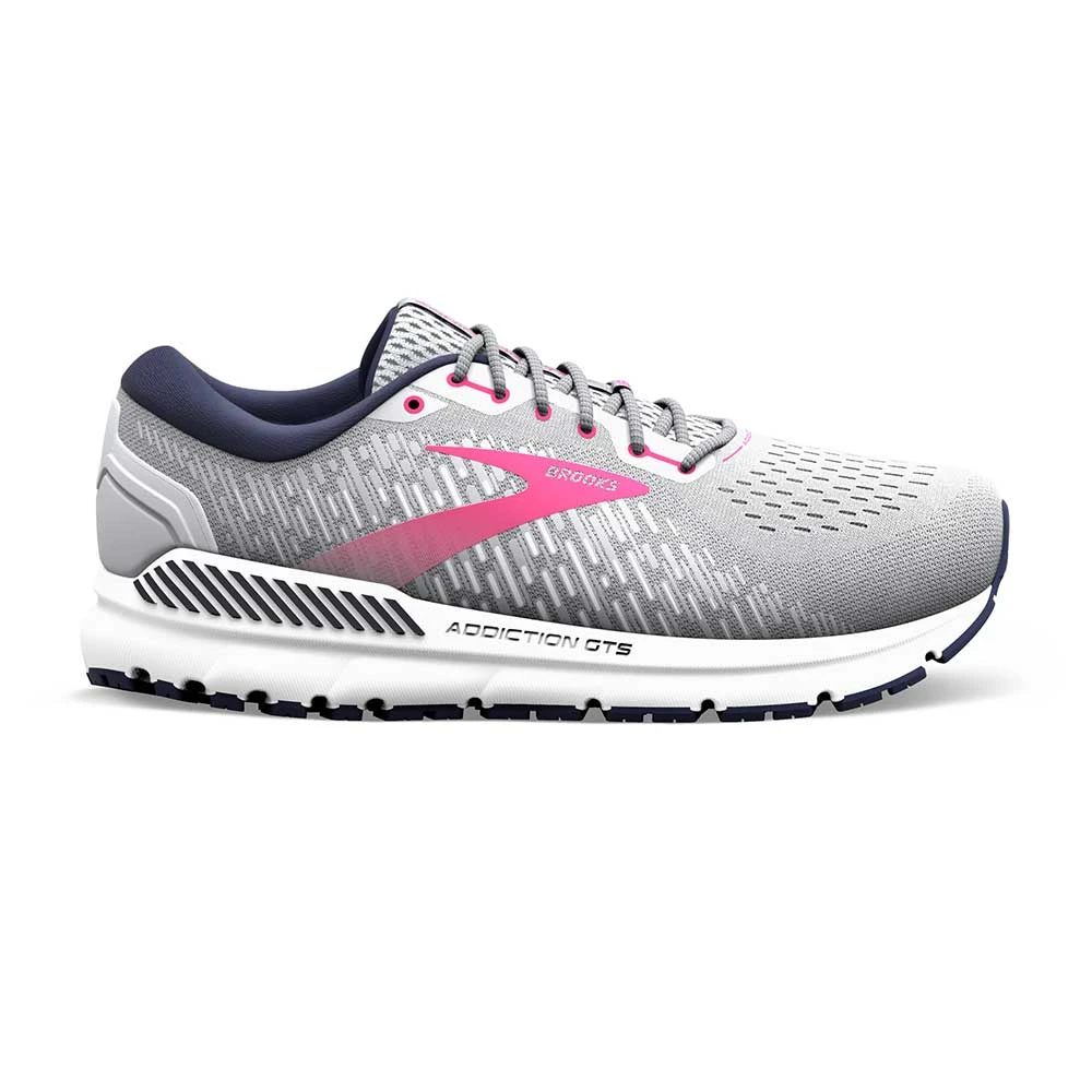 BROOKS Women's Addiction GTS 15 Running Shoe - Oyster/Peacoat/Lilac Rose - Extra Wide (2E)
