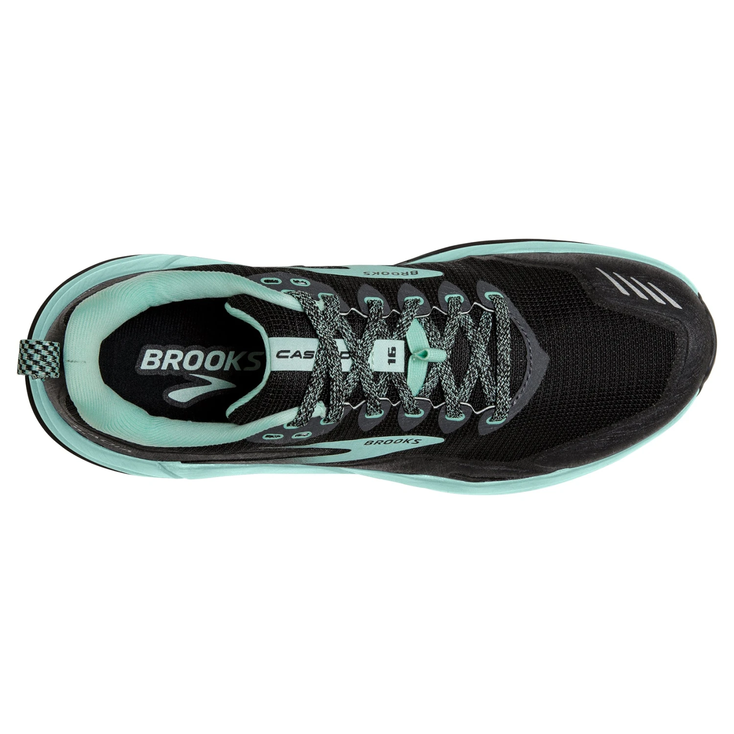 BROOKS Women's Cascadia 16 Trail Running Shoes - Black/Ebony/Yucca - Regular (B) - Image 5