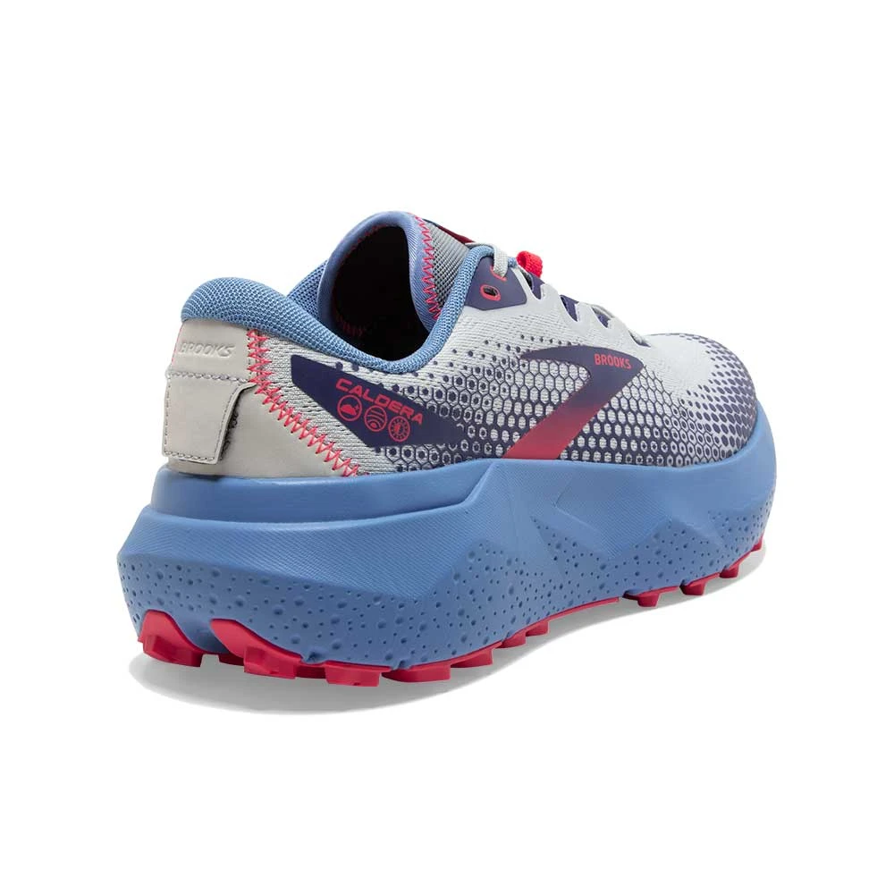BROOKS Women's Caldera 6 Trail Running Shoe- Oyster/Blissful Blue/Pink - Regular (B) - Image 3