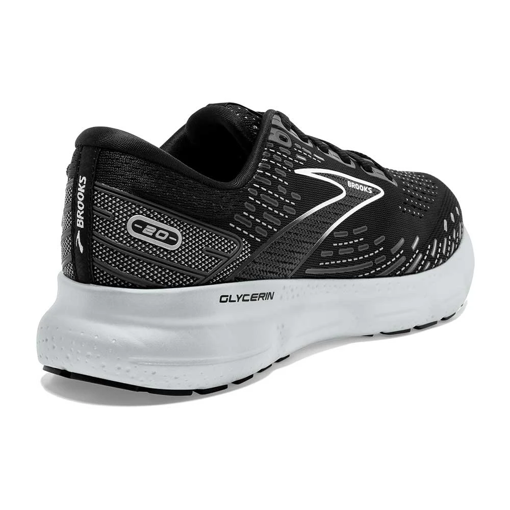 BROOKS Women's Glycerin 20 Running Shoe - Black/White/Alloy - Regular (B) - Image 4
