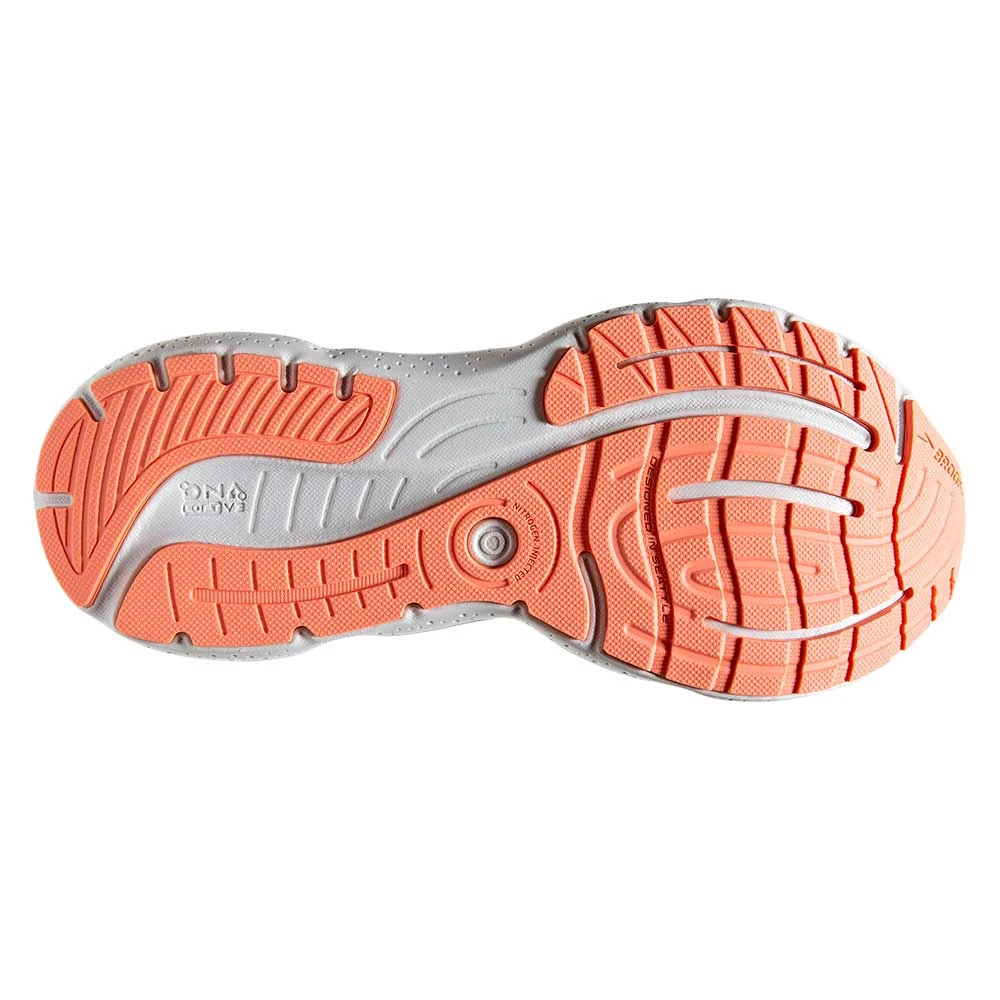 BROOKS Women's Glycerin 20 Running Shoe- Oyster/Latigo Bay/Coral - Wide (D) - Image 6