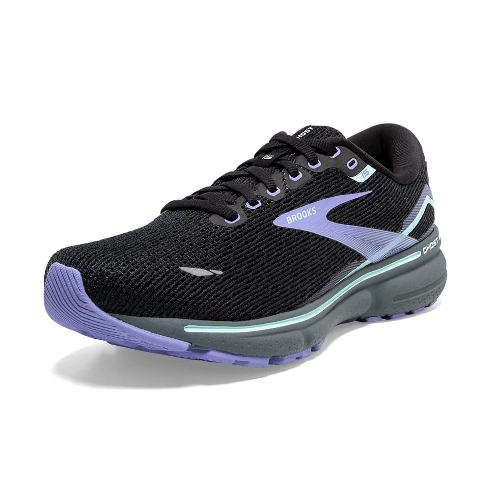 BROOKS Women's Ghost 15 Running Shoe- Black/Jacaranda/Salt- Regular (B) - Image 3